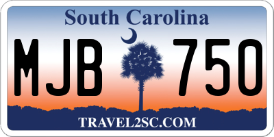 SC license plate MJB750