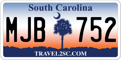 SC license plate MJB752