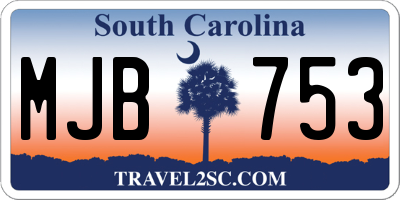 SC license plate MJB753