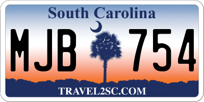 SC license plate MJB754