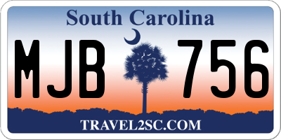 SC license plate MJB756