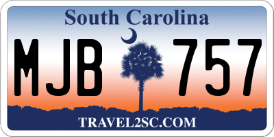 SC license plate MJB757