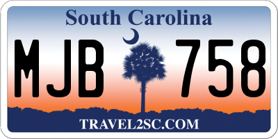 SC license plate MJB758