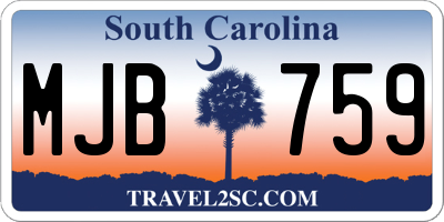 SC license plate MJB759