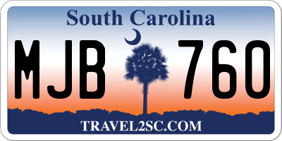 SC license plate MJB760