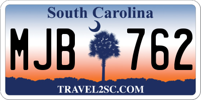 SC license plate MJB762