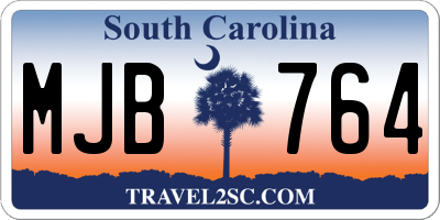 SC license plate MJB764