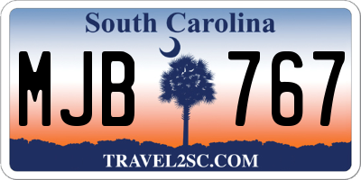 SC license plate MJB767