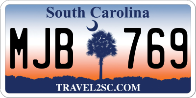 SC license plate MJB769