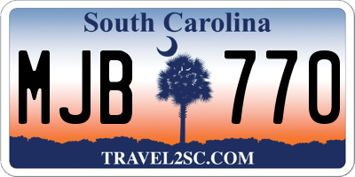 SC license plate MJB770
