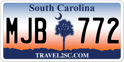 SC license plate MJB772