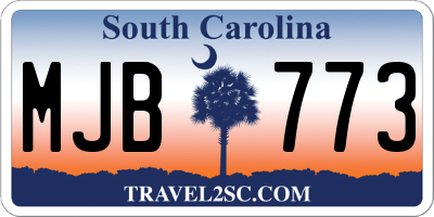 SC license plate MJB773