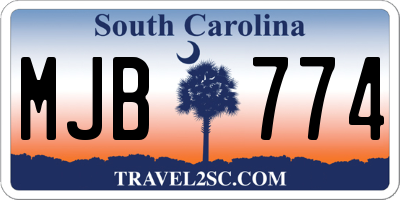 SC license plate MJB774