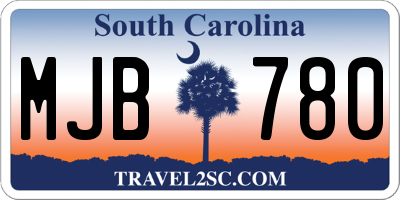 SC license plate MJB780