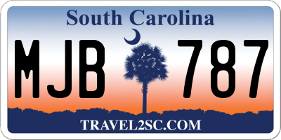 SC license plate MJB787