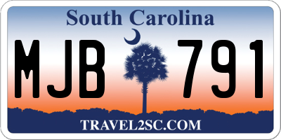 SC license plate MJB791