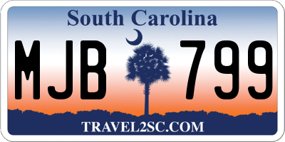 SC license plate MJB799
