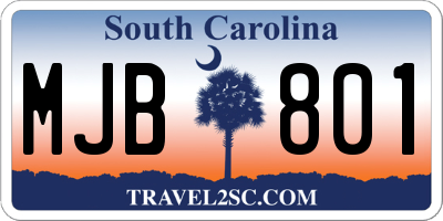 SC license plate MJB801