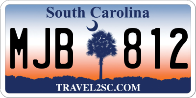 SC license plate MJB812