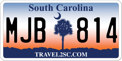 SC license plate MJB814