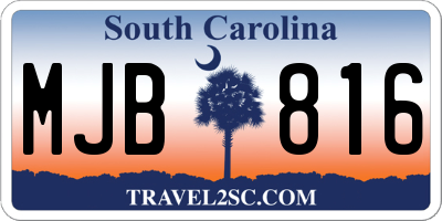 SC license plate MJB816