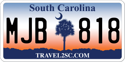 SC license plate MJB818