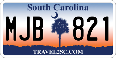 SC license plate MJB821