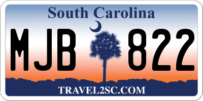 SC license plate MJB822