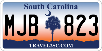 SC license plate MJB823