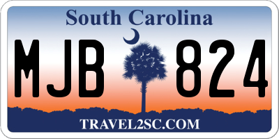 SC license plate MJB824
