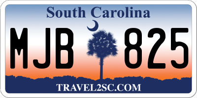 SC license plate MJB825