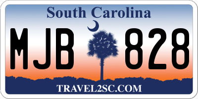 SC license plate MJB828