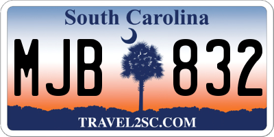 SC license plate MJB832