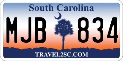 SC license plate MJB834
