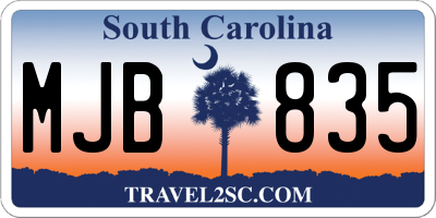 SC license plate MJB835