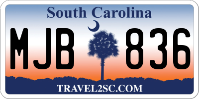 SC license plate MJB836