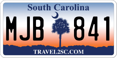 SC license plate MJB841