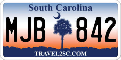 SC license plate MJB842