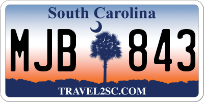 SC license plate MJB843