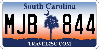 SC license plate MJB844