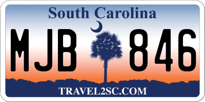 SC license plate MJB846