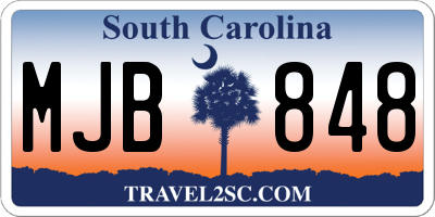 SC license plate MJB848