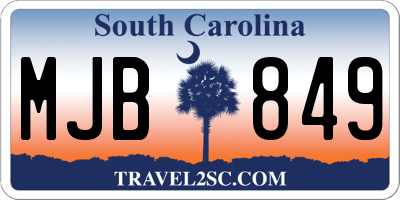SC license plate MJB849