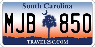 SC license plate MJB850