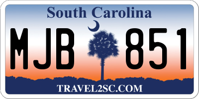SC license plate MJB851