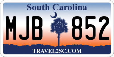 SC license plate MJB852
