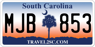 SC license plate MJB853