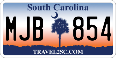 SC license plate MJB854
