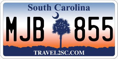 SC license plate MJB855