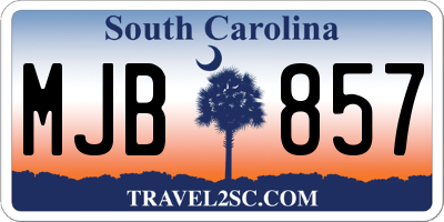 SC license plate MJB857